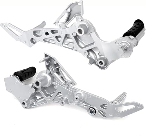 Mokuo Motorcycle Footrest Assembly,1 Pair Footpegs Kit in Alloy Aluminum Material Fit for Honda Grom Msx 2017-2020,Silver Color - color: 1 Pair - Silver