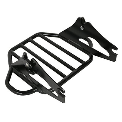 XFMT Motorcycle King Detachable Two-Up Luggage Rack for Harley Touring Road King Street Glide Road Glide Electra Glide 2009-Later, Gloss Black - color: Harp-Shape Luggage Rack-Gloss Black