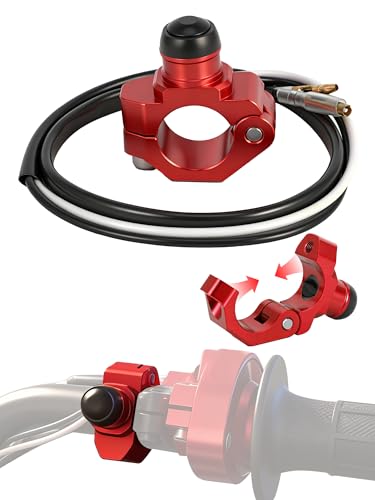 JFG RACING Dirt Bike Engine Stop Start Kill Switch Button CNC with Clampable Mounting Backplate Universal for XR CRF 50 70 100 110 150 250 Dirt Pit Bike MX Motocross Supermoto Racing ATV Quad - Red - color: Red, size: Large