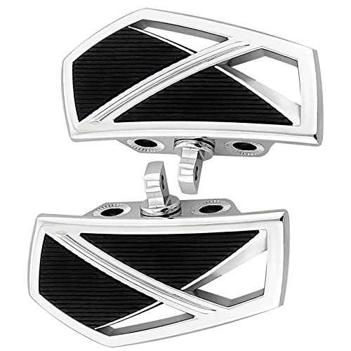 FATECIM Motorcycle Phantom Mini Floorboards Foot Pegs Pedals Rests with Male Mount Adapters for Harley Dyna Fat Bob Touring Road Glide Street Glide Sportster 883 Fat Boy Chrome - color: 4012-Chrome