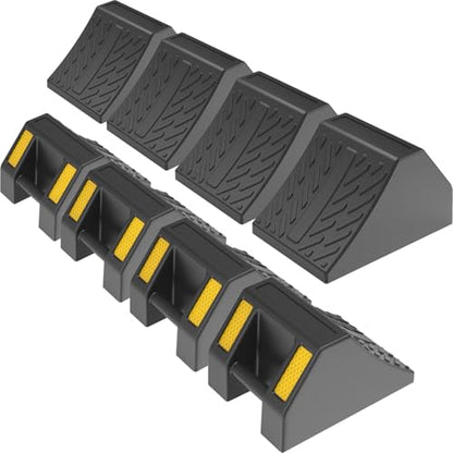 Heavy-Duty Rubber Wheel Chocks, Ergonomic Portable Durable Wheel Chock with Handle, Wheel Wedge, Wheel Stopper for Cars, Motorcycles, Travel Trailers (Small - 8Pack) - size: Small - 8Pack