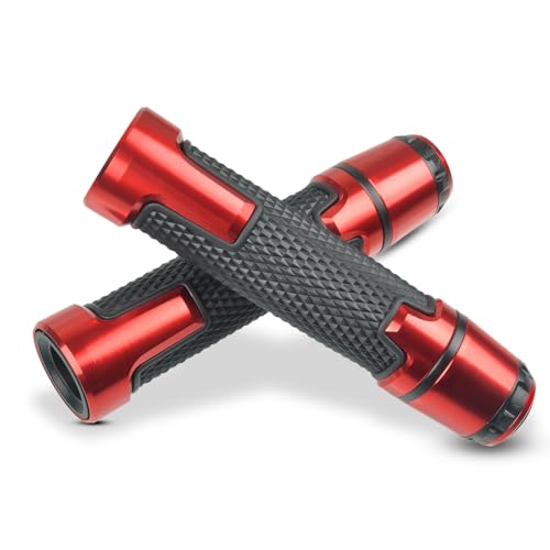 7/8'' 22mm Motorcycle CNC Aluminum Powersports Handlebar Grips with Grip Ends for CBR500 CBR1000RR CBR1100XX CBR125 CBR250 CBR300R CBR400RR CBR450SR CBR600RR CBR600F CBR900RR CBR954RR red - color: red, size: Handlebar Grips with Grip Ends