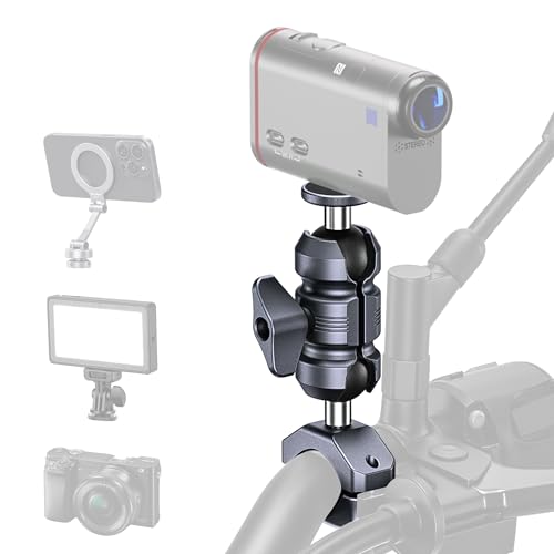 Sport Camera Holder with 1/4" Thread Ball Adapter, Install 22-32mm Diameter Round Bars, 25mm Ball, Aluminum, U-Bolt Base for ATV/Scooter Handlebar (KCB-2) - color: KCB-2 Suitable for 0.85“ to 1.14” rails