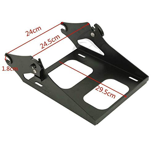TCMT King Motorcycle Trunk Box Backrest Mounting Rack Luggage Rack Base Plate Fit For Harley 2014-2025 Touring CVO Road King Road Glide Street Glide Electra Glide Pack - color: Style C Black 2 Up Rack#1+Base Plate
