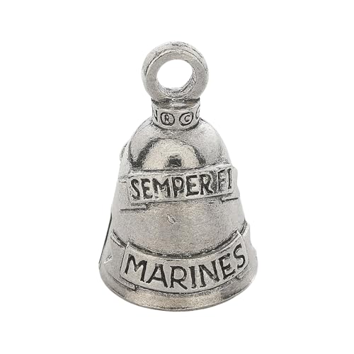 Guardian Bell Marines Bell Good Luck Bell w/Keyring & Black Velvet Gift Bag | Motorcycle Bell | Lead-Free Pewter | Good Luck Gift to Friends & Family | Bike Bell | Made in USA - color: Marines