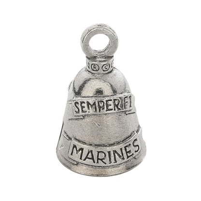 Guardian Bell Marines Bell Good Luck Bell w/Keyring & Black Velvet Gift Bag | Motorcycle Bell | Lead-Free Pewter | Good Luck Gift to Friends & Family | Bike Bell | Made in USA - color: Marines