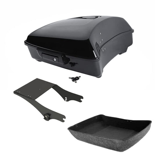 TCMT Chopped Motorcycle Trunk Box Mounting Rack Fit For Harley Touring 1997-2008 Road King Road Street Electra Glide Pack - color: Set A