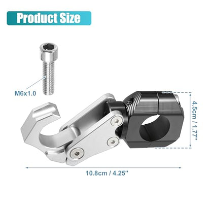 uxcell Motorcycle Handlebar Hook Aluminum Alloy Helmet Gloves Hanger Luggage Hanger for Honda ADV150 2023 W/Hexagonal Screws and Wrench Silver Tone