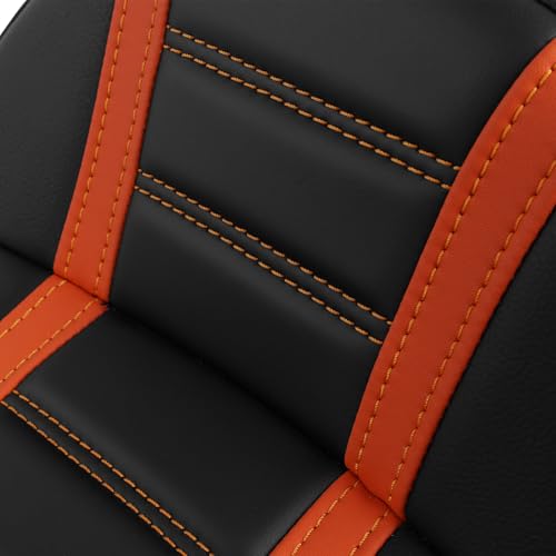 C.C. RIDER Low-Profile Rider&Passenger Seat Fit for Harley Touring 2023-2025 CVO Street Glide FLHXSE CVO Road Glide FLTRXSE 2024-2025 Street Glide FLHX Road Glide FLTRX FLTRXSTSE - size: 04# Black+ Orange Stitchs