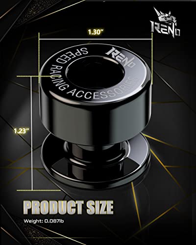 RENO SP1-M8 Aluminum Motorcycle Swingarm Spools Slider PRO, Universal 8MM Compatible with GSXR600 GSXR750 GSXR1000 GSX1300R GSX750F CBR1000RR CBR600RR (Black, 2 Pcs) - color: Aluminum (smooth), size: 8MM