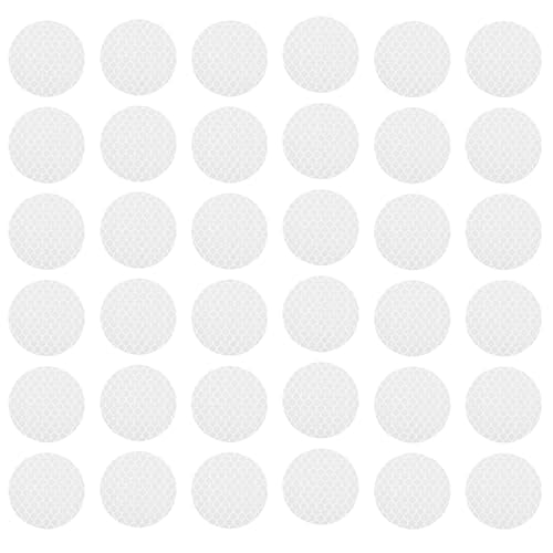 PATIKIL Reflective Stickers (Round, White) (50 Pcs) High Visibility Safety Reflective Tape Adhesive Waterproof Warning Strips for Car/Motorcycle/Helmet/Trailer Truck - color: White, size: Round