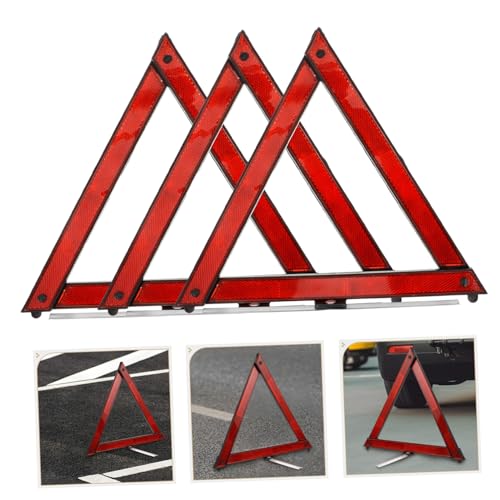TOYANDONA 3pcs Reflective Warning Triangle Roadside Emergency Triangles for Vehicle Safety Compact Portable Reflectors for Roadside Assistance
