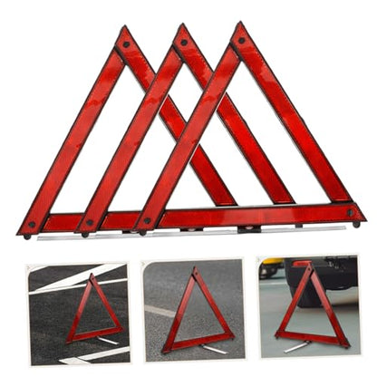 TOYANDONA 3pcs Reflective Warning Triangle Roadside Emergency Triangles for Vehicle Safety Compact Portable Reflectors for Roadside Assistance