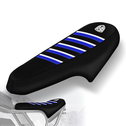 Ribbed Ebike Seat Cover Compatible with Ridstar Q20 Electric Bike Non-Slip Waterproof Anti-UV Protect Seat Cushion (Blue White) - color: Blue White