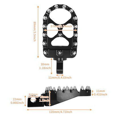 Foot Pegs MX Offroad Footpegs CNC 360° Roating Fit For Harley Sportster Iron 883 Softail Street Glide Dyna Fatboy Black - color: Black with Cone Spikes