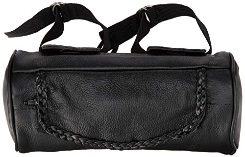 Genuine Soft Leather Universal Motorcycle Tool Bag w/Braid Trim