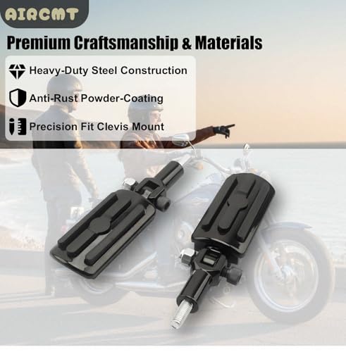 Passenger Footpeg Mounting Kit with Pegs Compatible with Harley Softail FXST FLSTC FLSTF FXSTD FLSTS FLSTN 2000-2006 Replaces OEM 50942-00 - Black