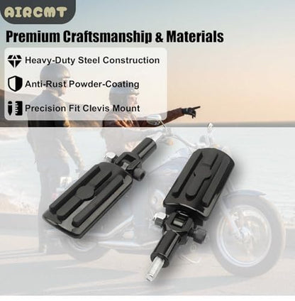 Passenger Footpeg Mounting Kit with Pegs Compatible with Harley Softail FXST FLSTC FLSTF FXSTD FLSTS FLSTN 2000-2006 Replaces OEM 50942-00 - Black