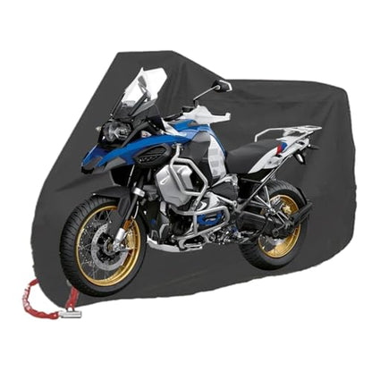 Motorcycle Waterproof Full Cover Outdoor UV Protector Rain Dust Sunshade Protective(Silver) - color: Silver