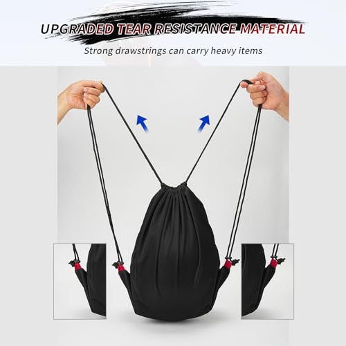 Motorcycle Helmet Bag, Drawstring Helmet Storage Bag Large Capacity For Ski Snowmobile Bicycle Welding Sports Riding Dirt Bike Motocross Cycling ATV UTV Helmet Lightweight (Black)