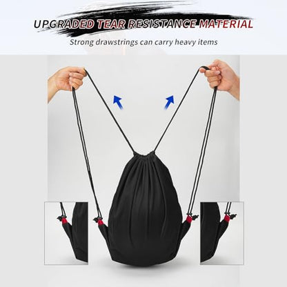 Motorcycle Helmet Bag, Drawstring Helmet Storage Bag Large Capacity For Ski Snowmobile Bicycle Welding Sports Riding Dirt Bike Motocross Cycling ATV UTV Helmet Lightweight (Black)