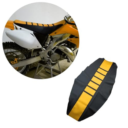 Motorcycle Universal Seat Cover Non-Slip Suitable Rubber Striped Seat Covers Soft for CRF150F CRF230F CRF250F CRF250R YZ125 YZ250 KX60 KX65 KX80 KX85 KX125 Dirt Pit Bike Motocross Off Road Motorbike - color: Gold