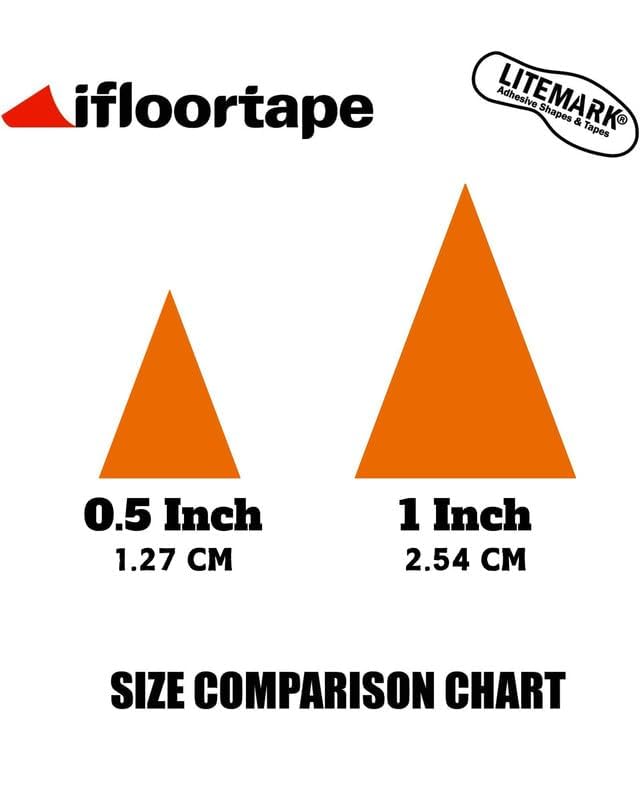 LiteMark Reflective Triangle Sticker for Bike, Helmet, Orange, 1 Inch - Pack of 42 Pcs - color: Orange