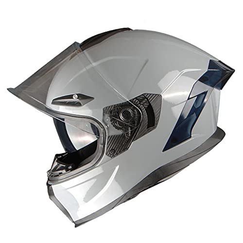 1Storm Motorcycle Full Face Helmet DOT Adults Street Bike Dual Visor Sun Inner Shield: Cement Grey - color: Cement Grey, size: Medium