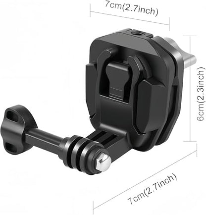 Motorcycle Windshield Clip Mount, 180° Adjustable Quick Release Camera Holder Compatible with GoPro Hero 13/12/11/10/9/8, DJI Osmo Action 5/4/3, Insta360 X5/X4/X3/X2 & More Action Cameras