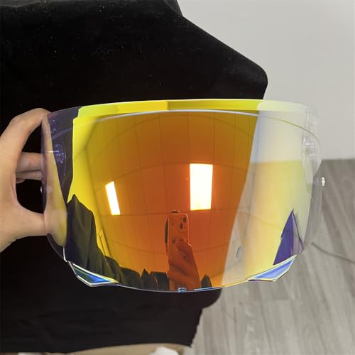 HJ-33 Helmet Visor For i90.Replacement Motorcycle Helmet Shield Compatible with HJC i90 (Revo Clear Red) - color: Revo Clear Red