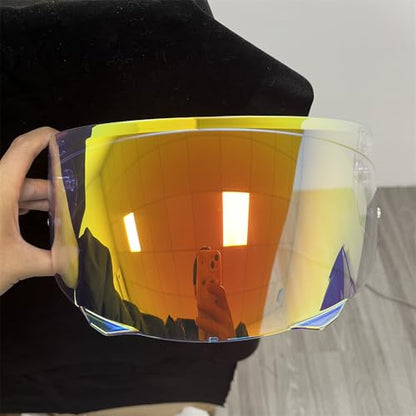 HJ-33 Helmet Visor For i90.Replacement Motorcycle Helmet Shield Compatible with HJC i90 (Revo Clear Red) - color: Revo Clear Red