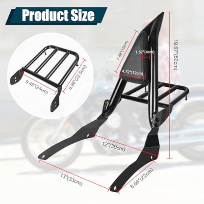 Detachable Passenger Backrest Sissy Bar with Luggage Rack Compatible with for 1998-2018 Yamaha Vstar 400 650 Dragstar 400 650 Classic Rear Sissy Bar Backrest - size: 1998-2018 Classic