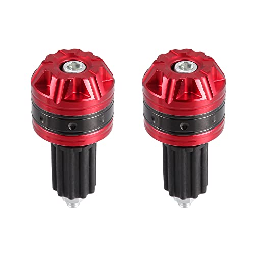 X AUTOHAUX 1 Pair Universal 18mm Handlebar End Caps Plug Bar End Aluminum Alloy for Motorcycle Red - color: Red
