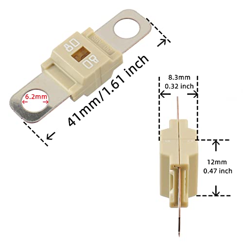 BOJACK 80 Amp AMI/Midi Fuse Holders and High Current Bolt-on Midi Fuses 80A for Cars Trucks Vehicles (Pack of 2 - style: 80 A