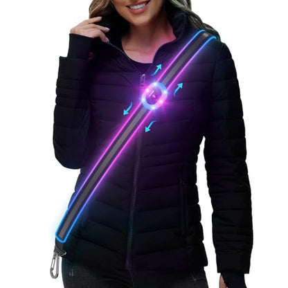 Reflective Sash for Walking at Night, Led Reflective Running Belt for Women & Men, Rechargeable High Visibility Safety Reflective Gear, Adjustable Light Reflector Vest Wear for Cycling Jogging