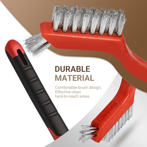 12 Pieces Stainless Steel Wire Brush Set, Stainless Steel Bristles for Cleaning Welding Slag and Rust,Scratch Brush with Mini Head & Hanging Hole for Everyday Cleaning - color: Stainless steel