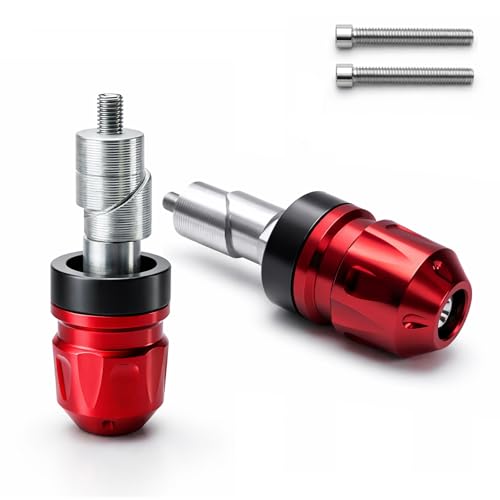Motorcycle Handle Bar Ends Plug for 17-19 mm Handlebars, Aluminum Heavy Bar End Slider Anti Vibration Handlebar Grip End Weight Caps(Red) - color: Red