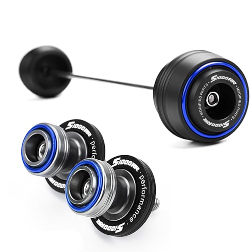 Compatible with Motorcycle S1000RR S1000R S1000XR S 1000RR 1000R 1000XR 2008-2023 2024 2025 2026 Front Wheel Axle Crash Protector Pad Rear Swingarm Spools Slider Stand Accessories (Blue) - color: Blue