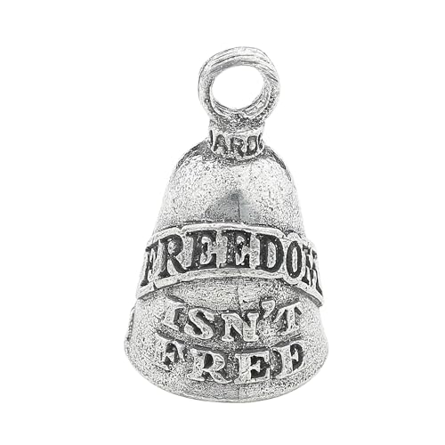 Guardian Bell Freedom Isn’t Free Good Luck Bell w/Keyring & Black Velvet Gift Bag | Motorcycle Bell | Lead-Free Pewter | Good Luck Gift to Friends & Family | Bike Bell | Made in USA - color: Freedom Isn't Free