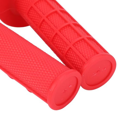 Motorcycle Lock-on Grips 7/8”Handlebar Handle Universal for CRF250F CRF250L CRF250R CRF450R CRF150R TRX400EX CRF300 L Rally CRF230F CR250 Dirt Pit Bike ATV Red - color: red