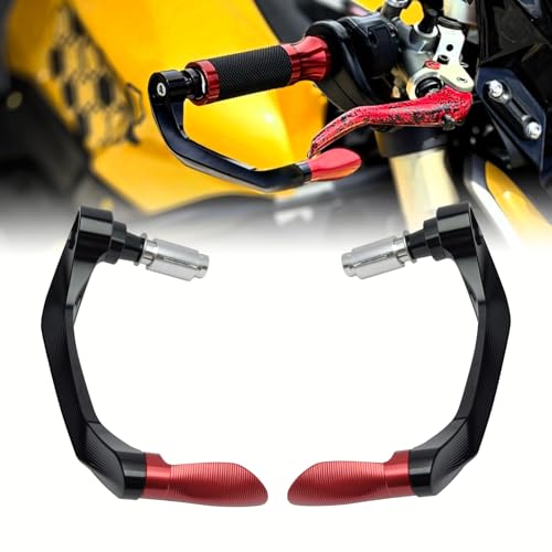 Universal Brake Clutch Lever Guard CNC Aluminum 7/8" 22mm Motorbike Motorcycle Handlebar Hand Guard Lever Protector Accessories(Red) - color: Red
