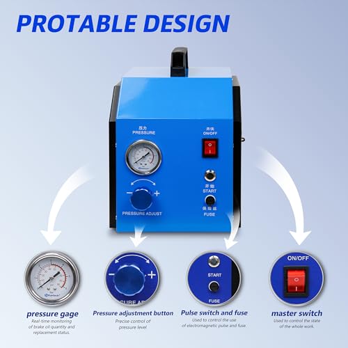 Electric Brake Bleeder Kit, 4-Wheel Simultaneous Smart Pulse Fluid Exchanger, DC 12V /AC 110V Automotive Brake Fluid Oil Exchanger Machine for All Vehicles One-Person Operation - size: 31PCS Kit