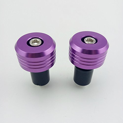 Motorcycle Handlebar Ends,7/8'' Handle Bar Slider Caps Weight Plugs CNC Aluminum (Purple) - color: Purple