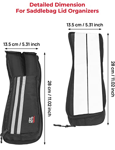 KEMIMOTO Saddlebag Lid Organizers 2 Pack Compatible with 2014-2023 Touring Street Glide Road Glide 2014-2024 Road King FLT FLH Black