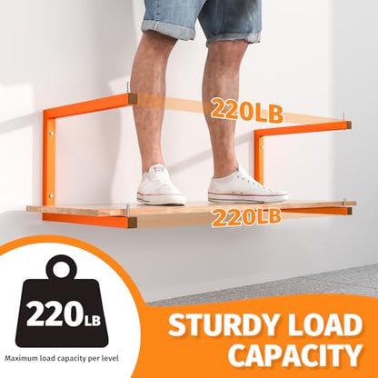 10 Pack Lumber Storage Rack | Wall-Mounted Wood Storage | 10-Tier Heavy-Duty Lumber Rack | 2200 lb Capacity Garage Metal Wood Organizer | Indoor/Outdoor Use (10 Pack-10 Level) - size: 10 Pack-10 Level