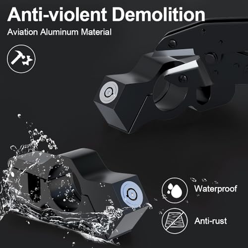 JAGASOL Helmet & Motorcycle Lock Combo - Brake Lock Anti-Theft for Mopeds, Motorbikes, ATVs, Dirt Bikes & Street Bikes - color: Black