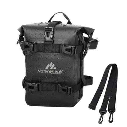 Motorcycle Rear Rack Bag 8L Waterproof Motorcycle Tail Bag PVC Pannier for Motorbike, Dirt Bike, Bicycle and Camping
