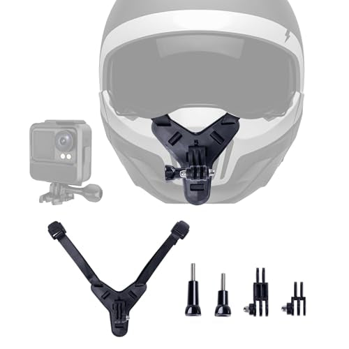 Motorcycle Helmet Chin Mount Kit with Extension Attachment Mounting Accessories for GoPro Hero Series, Compatible with Full Face Helmets for Immersive POV Recording - color: Matte black