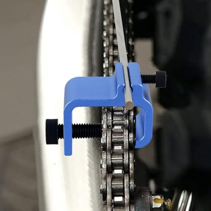 US Motorcycle Chain Alignment Tool Aluminium Alloy Sprocket Chain Adjusting Tool Universal Quick Accurate Motorbike Chain Alignment Tool Repair Accessories Tool for Motorcycles ATVs(Blue)