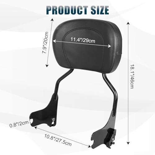 Detachable Passenger Backrest Sissy Bar With Back Rest Pad Compatible With For 1997-2008 Harley Touring Road King Street Glide Road Glide Electra Glide FLHR FLHX FLHT FLTR Sissy Bar Backrest